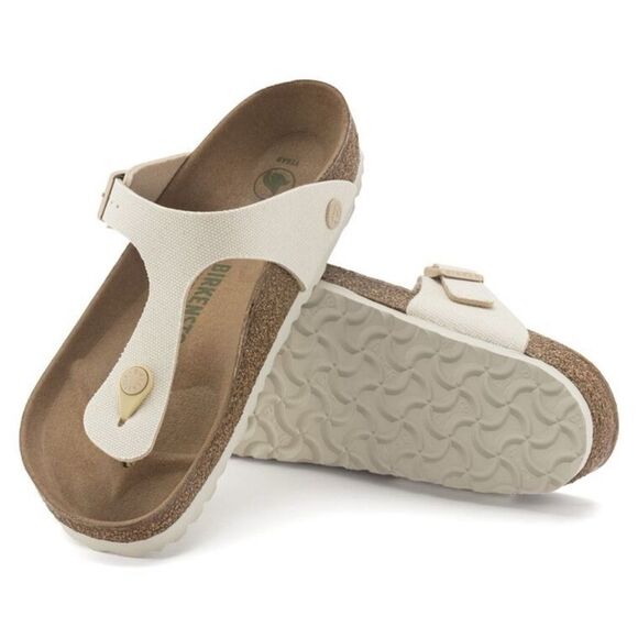 NWT Birkenstock Gizeh Vegan Big Buckle Rivet Logo Sandals in Eggshell Size 40 - Picture 4 of 11